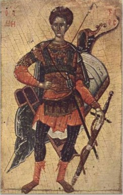 : Icona di San Demetrio da Chilandar (?), tardo XIV secolo, Museo di Arti Applicate di Belgrado, Serbia